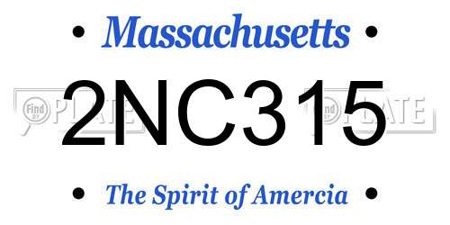 2NC315 Massachusetts License Plate