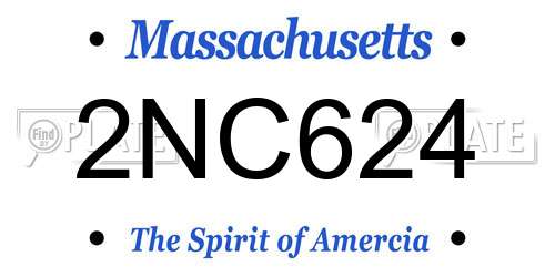 2NC624 Massachusetts License Plate