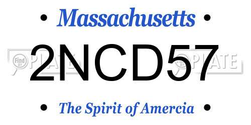 2NCD57 Massachusetts License Plate