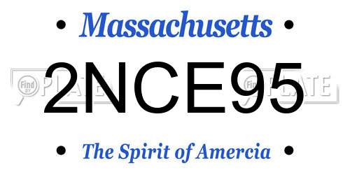 2NCE95 Massachusetts License Plate