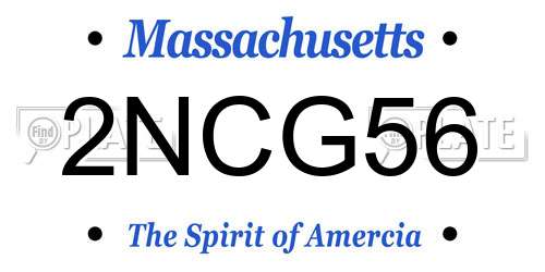 2NCG56 Massachusetts License Plate