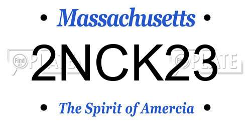 2NCK23 Massachusetts License Plate