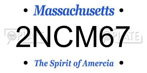 2NCM67 Massachusetts License Plate