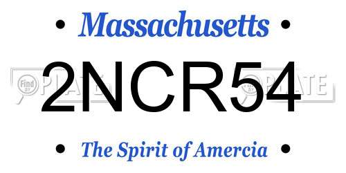 2NCR54 Massachusetts License Plate