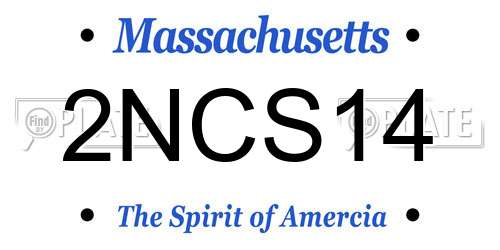 2NCS14 Massachusetts License Plate