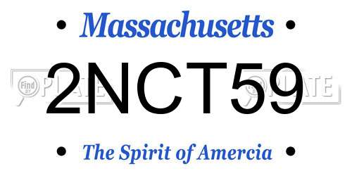 2NCT59 Massachusetts License Plate