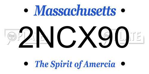 2NCX90 Massachusetts License Plate