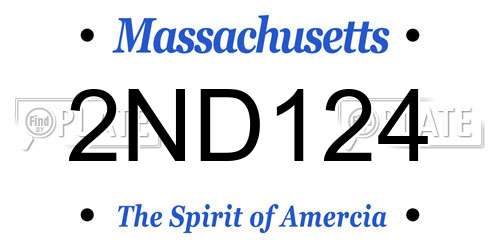 2ND124 Massachusetts License Plate