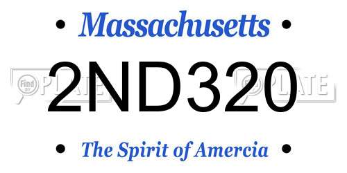 2ND320 Massachusetts License Plate