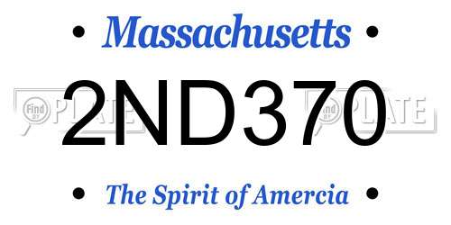 2ND370 Massachusetts License Plate