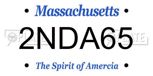 2NDA65 Massachusetts License Plate