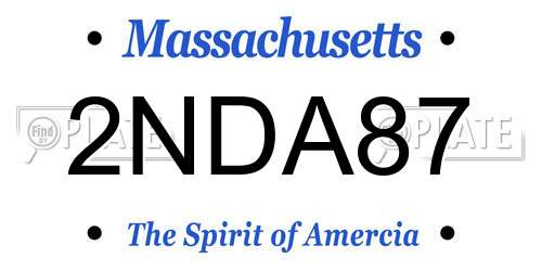 2NDA87 Massachusetts License Plate