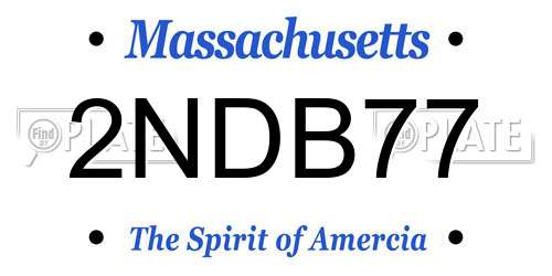 2NDB77 Massachusetts License Plate
