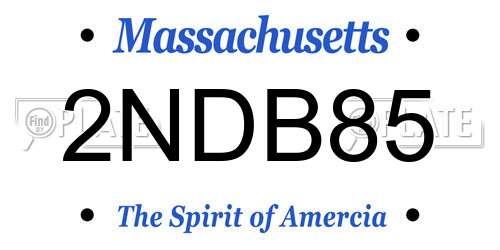 2NDB85 Massachusetts License Plate