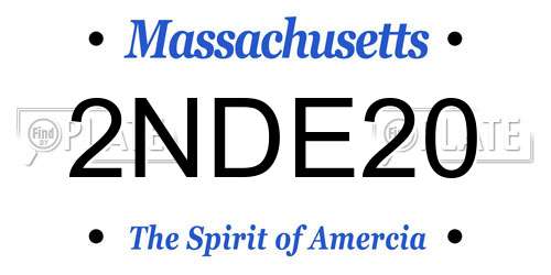 2NDE20 Massachusetts License Plate