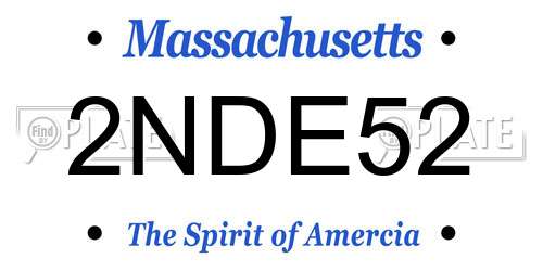 2NDE52 Massachusetts License Plate