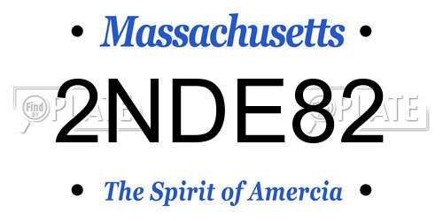 2NDE82 Massachusetts License Plate