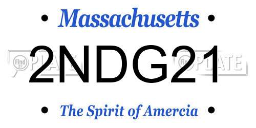 2NDG21 Massachusetts License Plate
