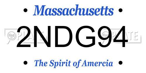 2NDG94 Massachusetts License Plate