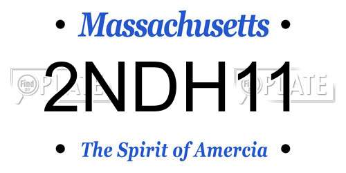 2NDH11 Massachusetts License Plate