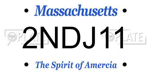 2NDJ11 Massachusetts License Plate