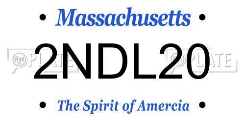 2NDL20 Massachusetts License Plate