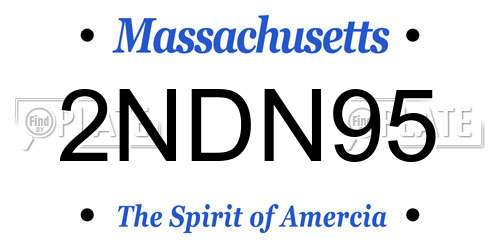 2NDN95 Massachusetts License Plate