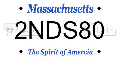 2NDS80 Massachusetts License Plate