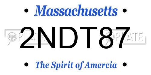 2NDT87 Massachusetts License Plate