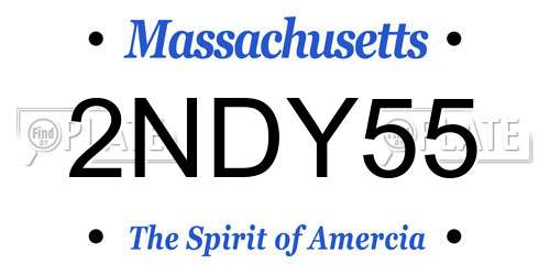 2NDY55 Massachusetts License Plate