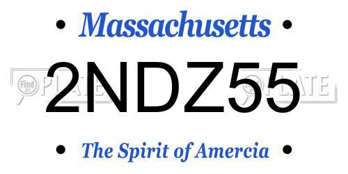 2NDZ55 Massachusetts License Plate