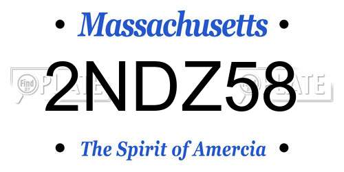2NDZ58 Massachusetts License Plate