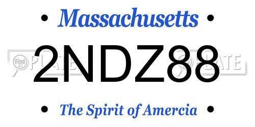 2NDZ88 Massachusetts License Plate