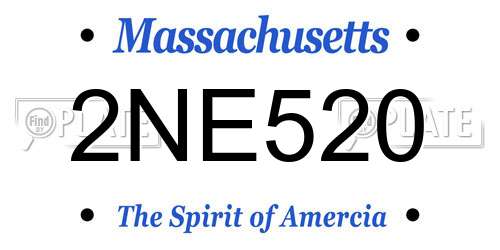2NE520 Massachusetts License Plate