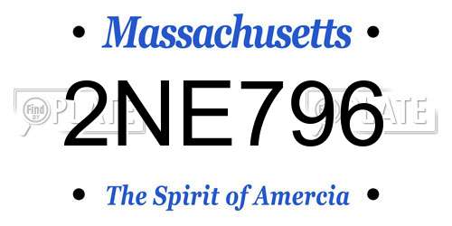 2NE796 Massachusetts License Plate