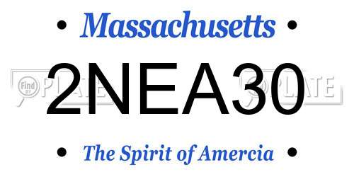 2NEA30 Massachusetts License Plate