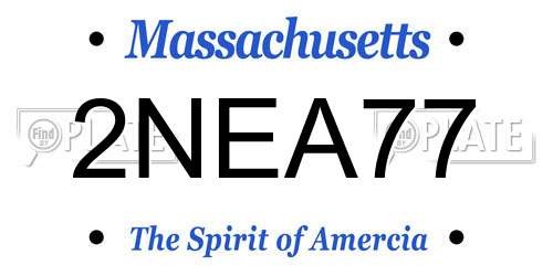 2NEA77 Massachusetts License Plate