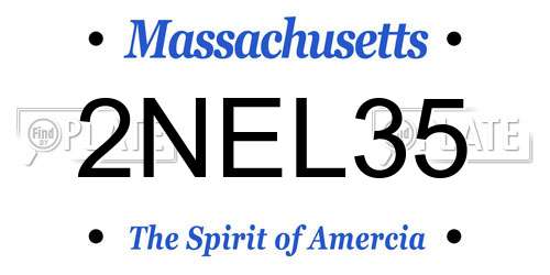 2NEL35 Massachusetts License Plate