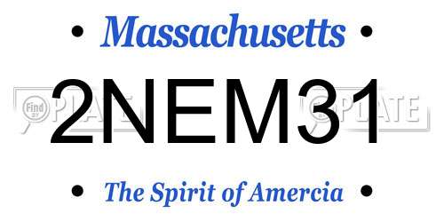 2NEM31 Massachusetts License Plate
