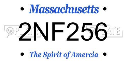 2NF256 Massachusetts License Plate