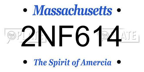 2NF614 Massachusetts License Plate