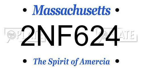 2NF624 Massachusetts License Plate