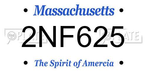 2NF625 Massachusetts License Plate