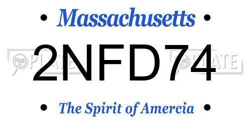 2NFD74 Massachusetts License Plate