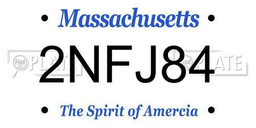 2NFJ84 Massachusetts License Plate