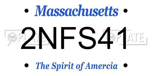 2NFS41 Massachusetts License Plate