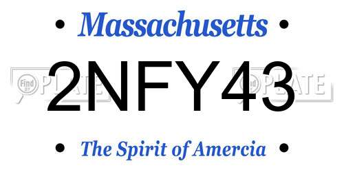 2NFY43 Massachusetts License Plate