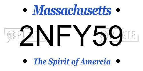 2NFY59 Massachusetts License Plate
