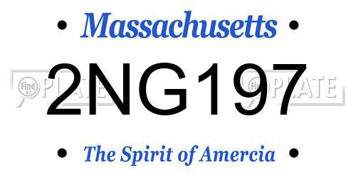 2NG197 Massachusetts License Plate