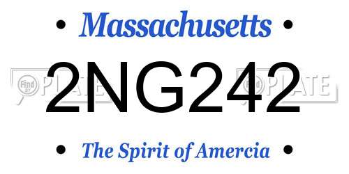 2NG242 Massachusetts License Plate